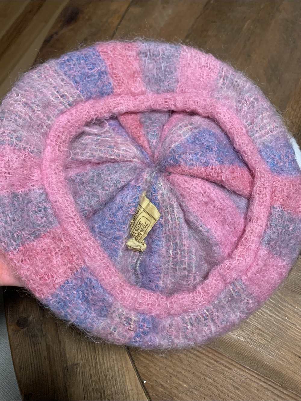 Vintage mohair multi color knit hat - Picture 2 of 4